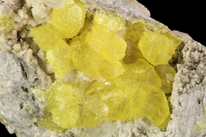 Sulfur Crystals & Selenite on Matrix - Italy #93652